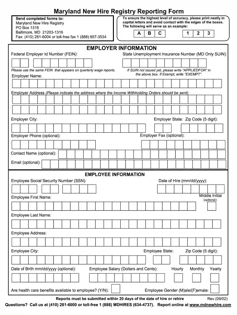 maryland new hire reporting Preview on Page 1