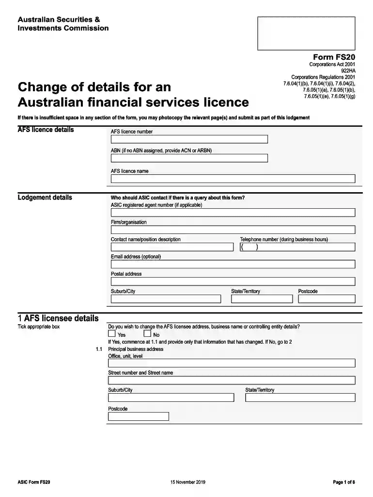 form fs 20 Preview on Page 1