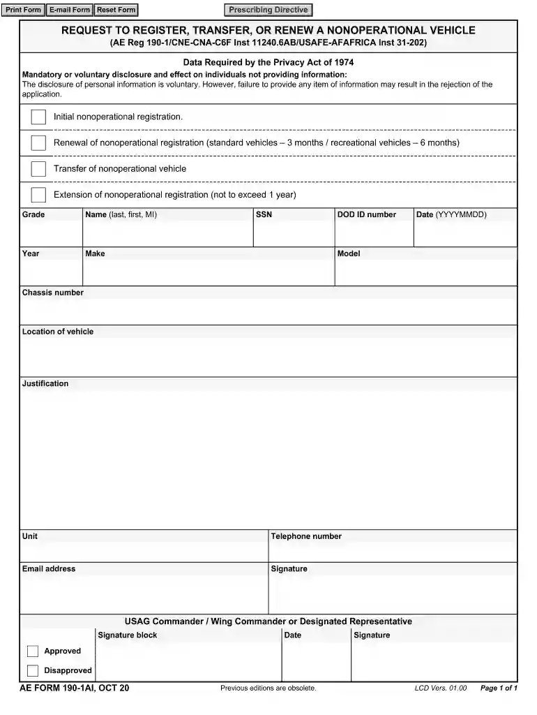 ae form 190 1ai Preview on Page 1