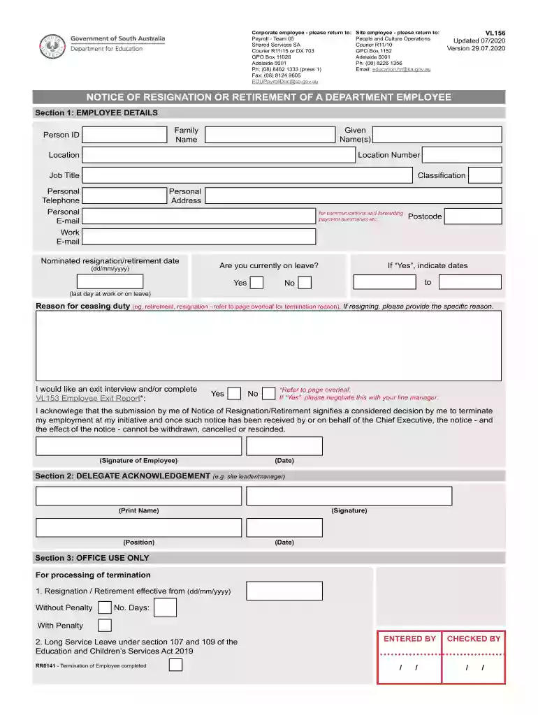 vl156 form Preview on Page 1