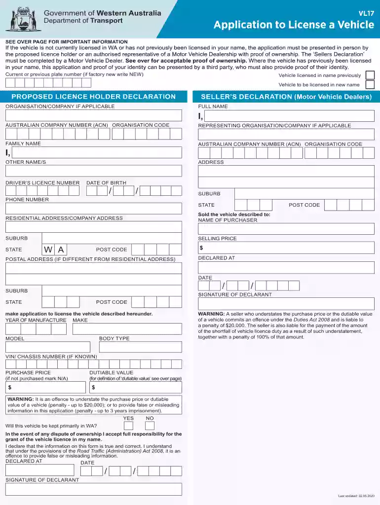 vl17 form Preview on Page 1