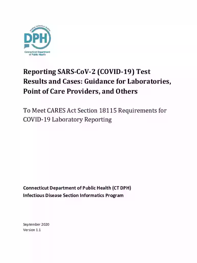Reporting SARS-CoV-2 (COVID-19) Test Results and Cases Preview on Page 1