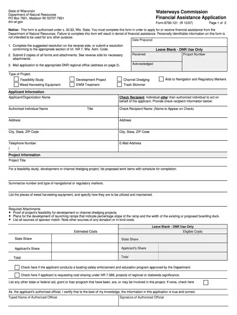 wisconsin dnr form pdf Preview on Page 1