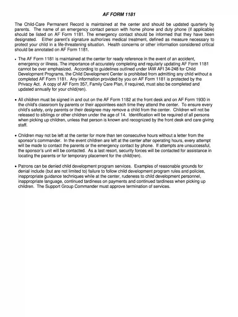 form 1181 Preview on Page 1