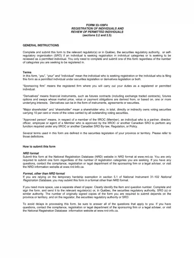 form 33 109f4 Preview on Page 1