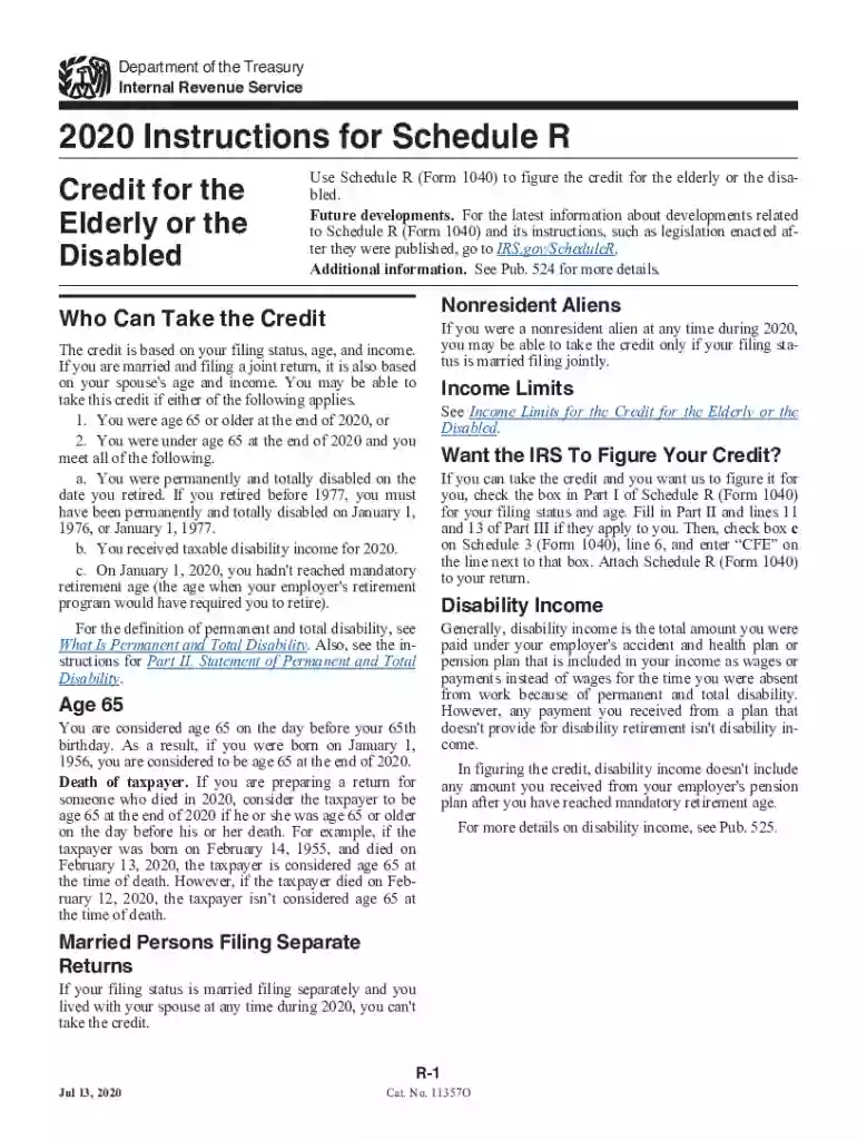 2020 instructions schedule r Preview on Page 1