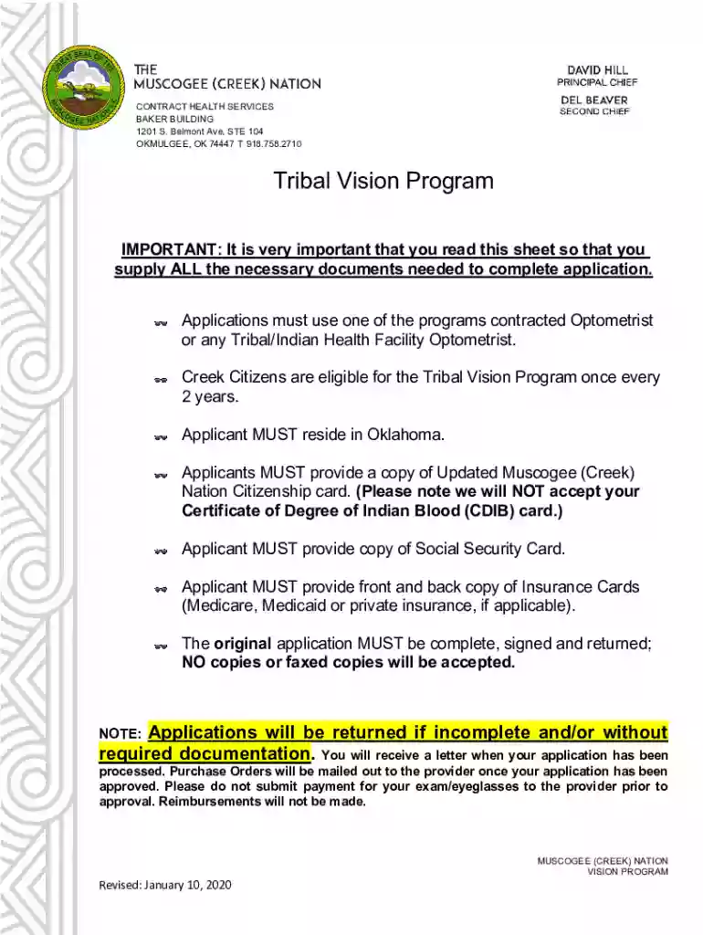 creek nation vision program Preview on Page 1