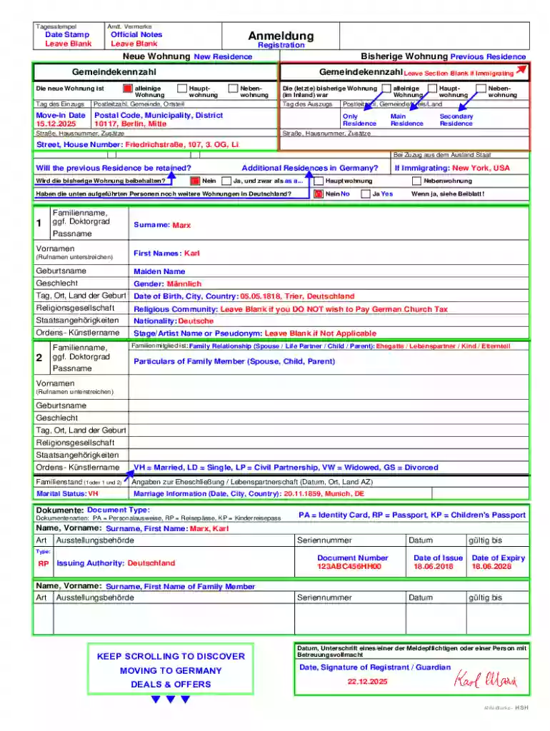 Anmeldung Form Anlage 3 zu1 English Translation by Nomad And In Love Anmeldung Form Anlage 3 zu1 Eng Preview on Page 1
