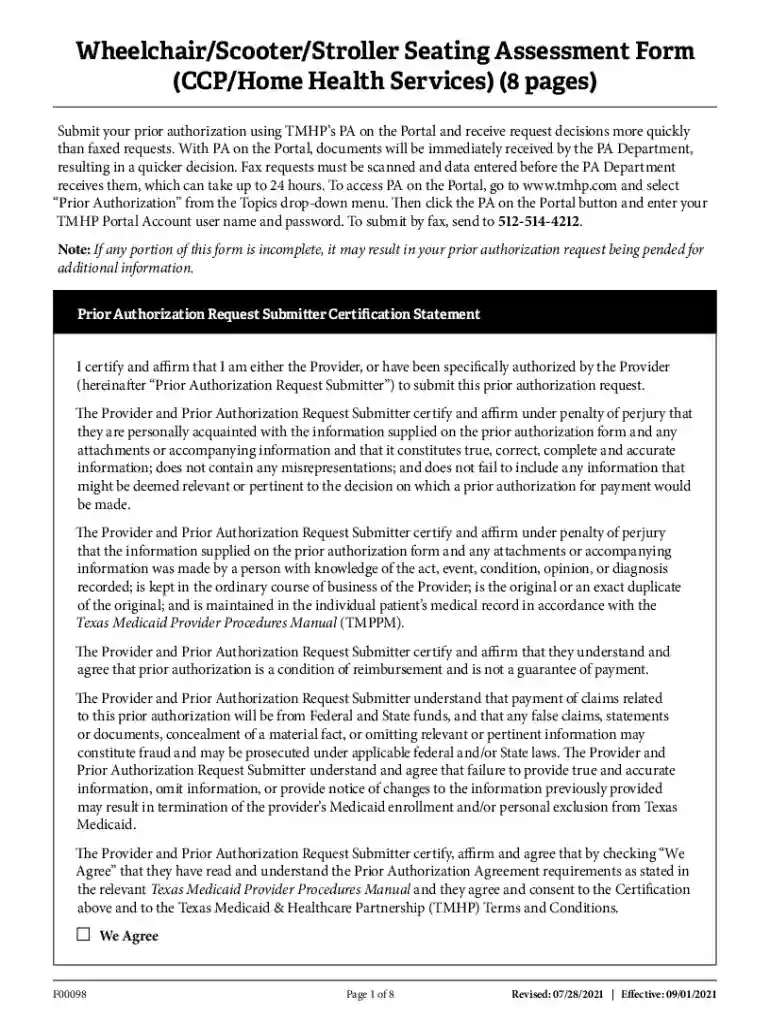 Wheelchair Seating Assessment Form Preview on Page 1