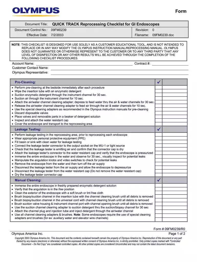 olympus scope cleaning competency Preview on Page 1