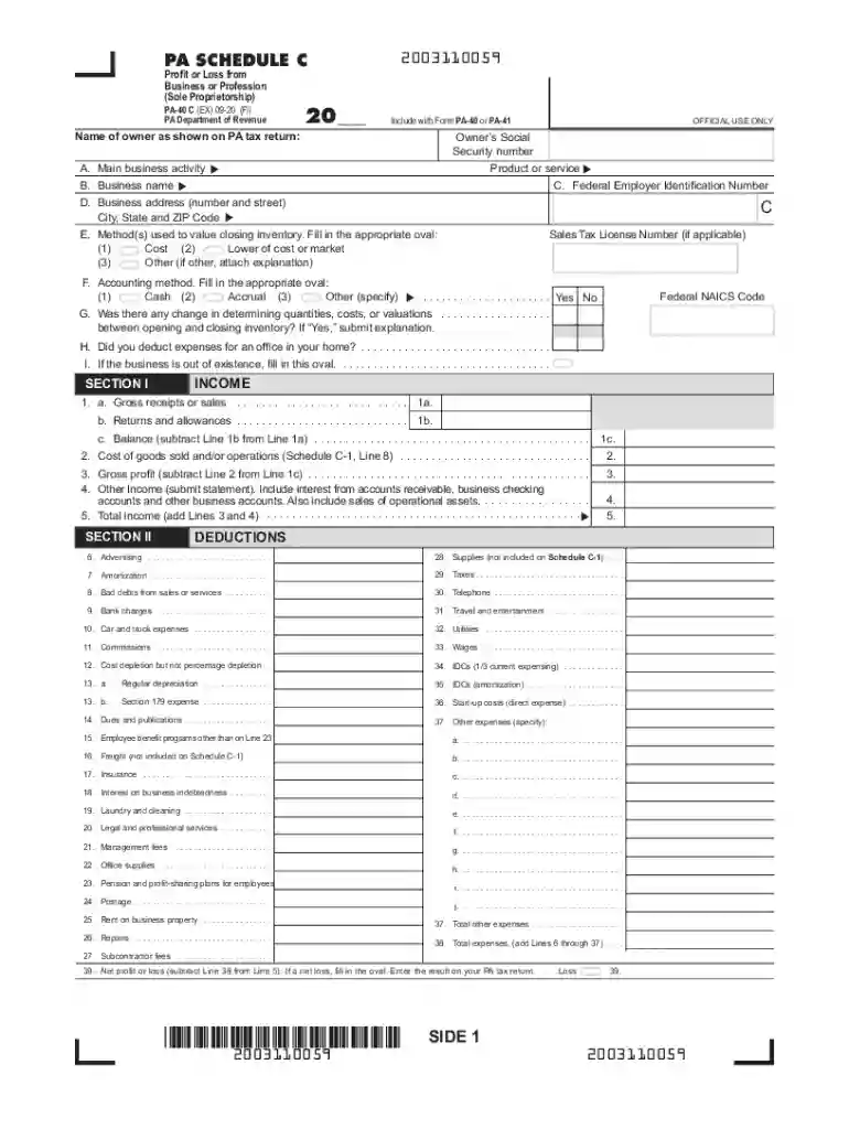 pa 40 tax form Preview on Page 1