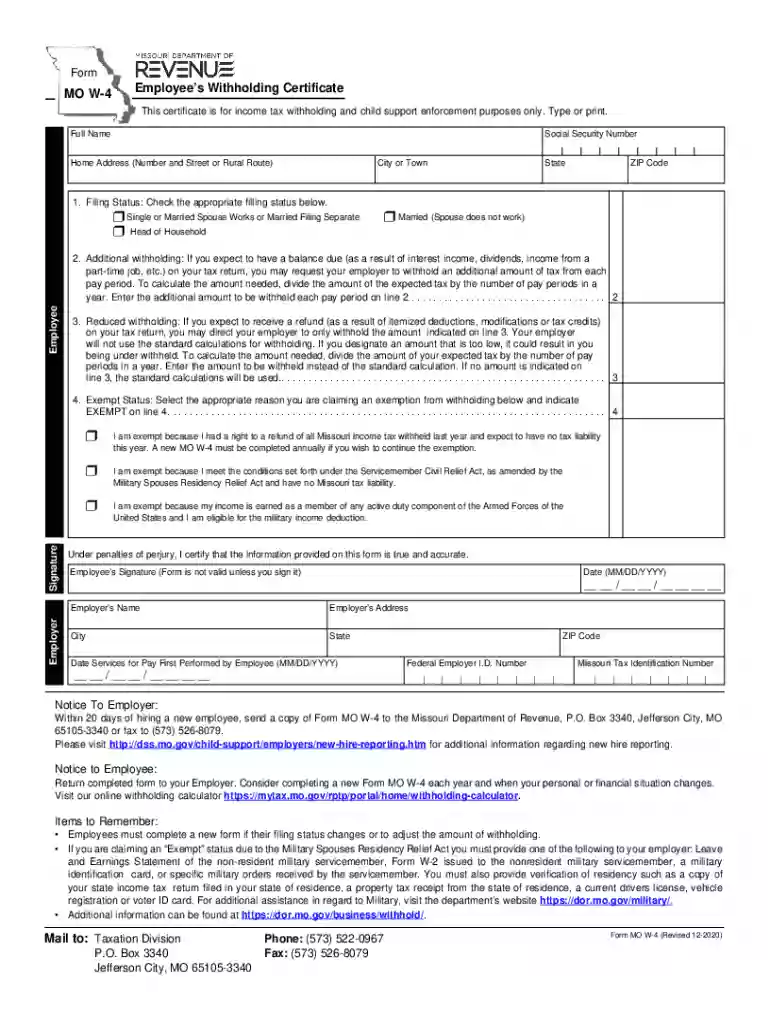 missouri w4 2024 Preview on Page 1