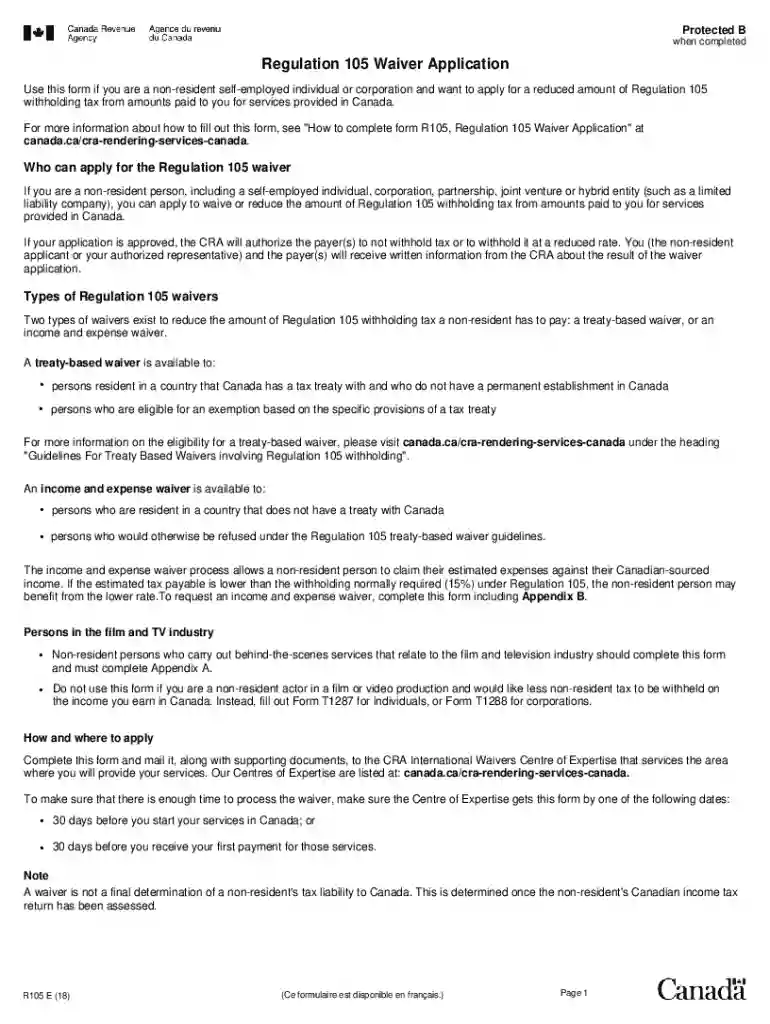 105 waiver Preview on Page 1