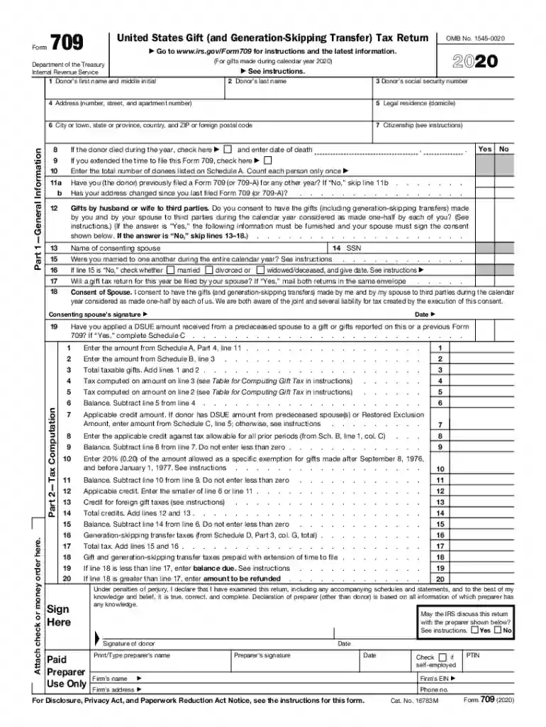 form 709 software free Preview on Page 1