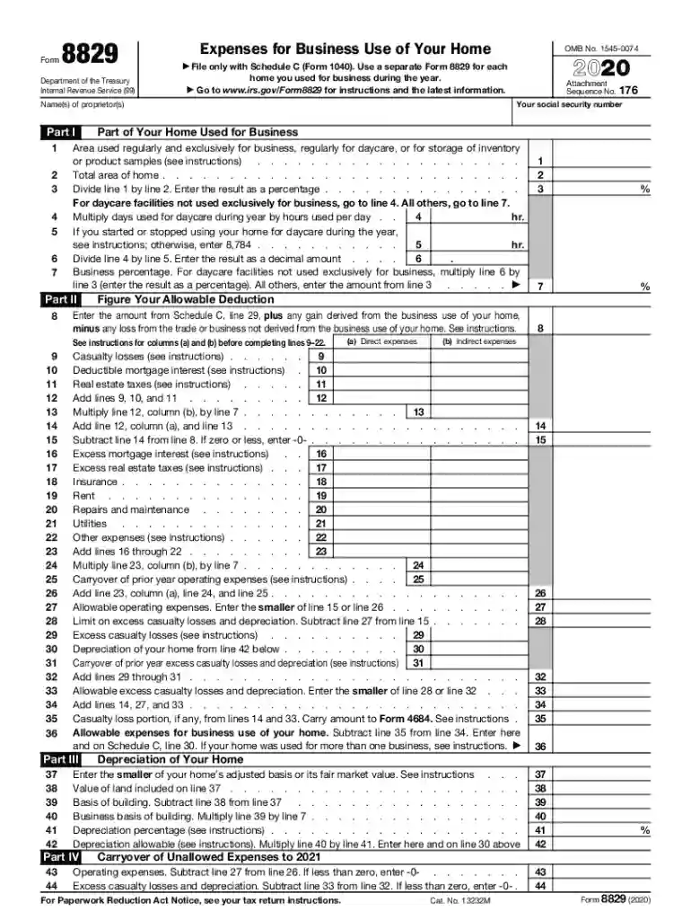 2023 form 8829 Preview on Page 1