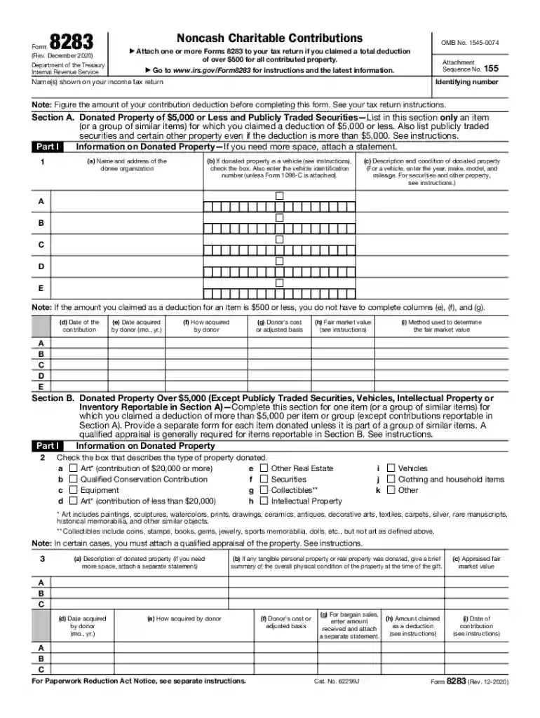 irs form 8283 for 2023 Preview on Page 1
