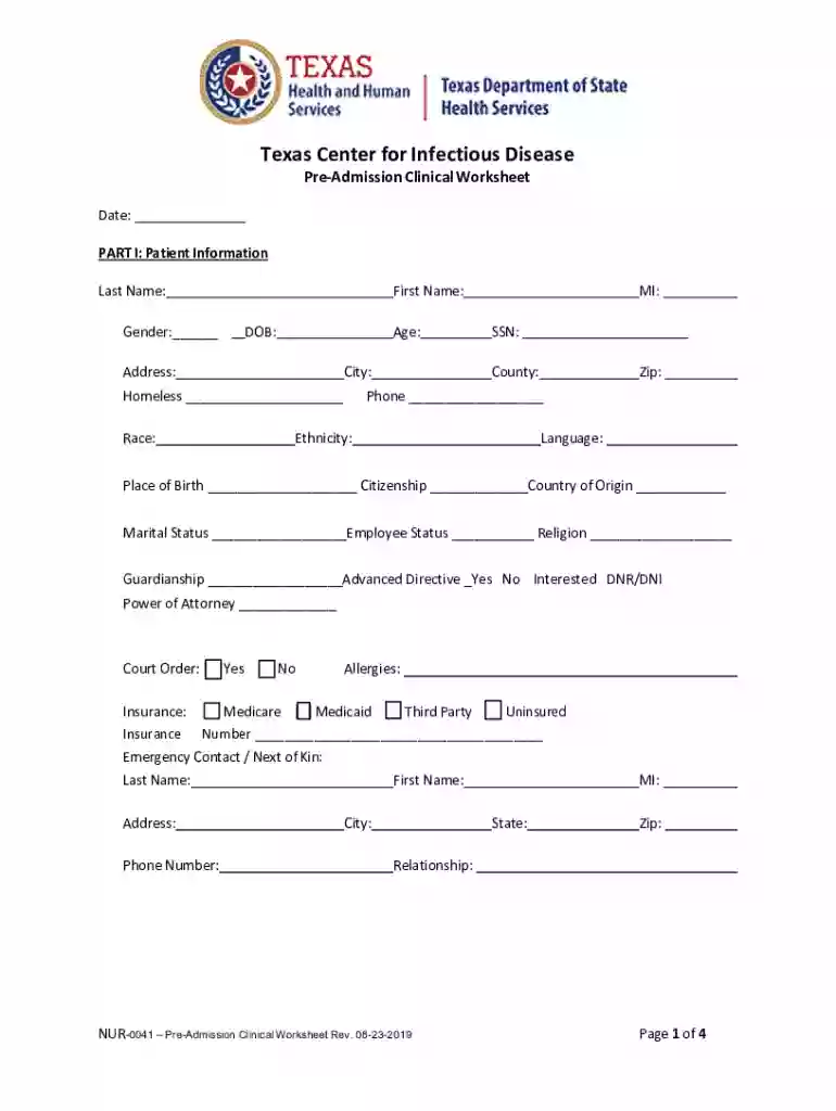 Texas Center for Infectious Disease - dshs texas Preview on Page 1