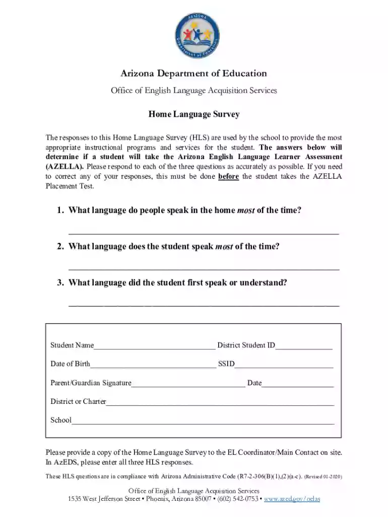 The responses to this Home Language Survey (HLS) are used by the school to provide the most Preview on Page 1