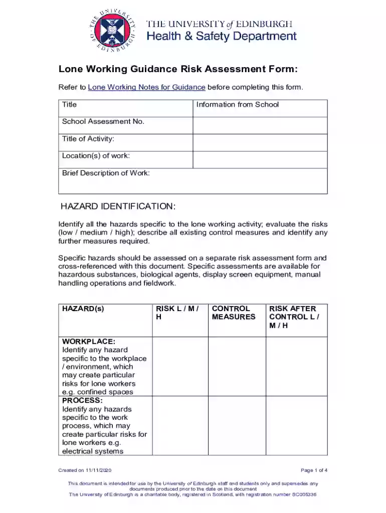 risk assessment health safety Preview on Page 1
