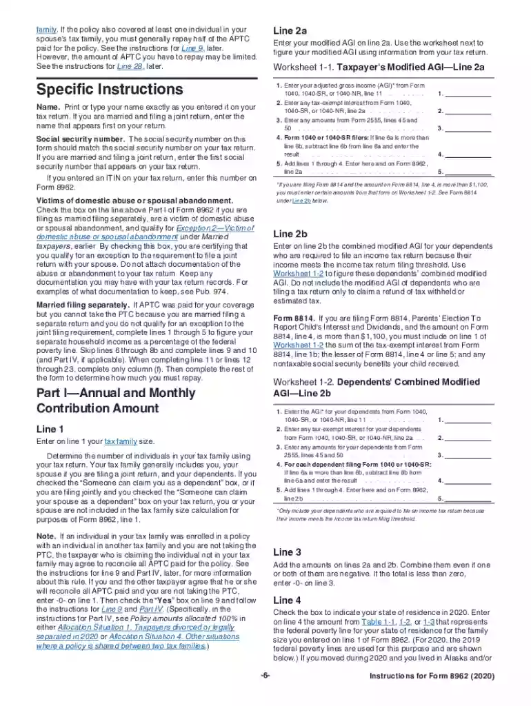 form 8962 instructions Preview on Page 1