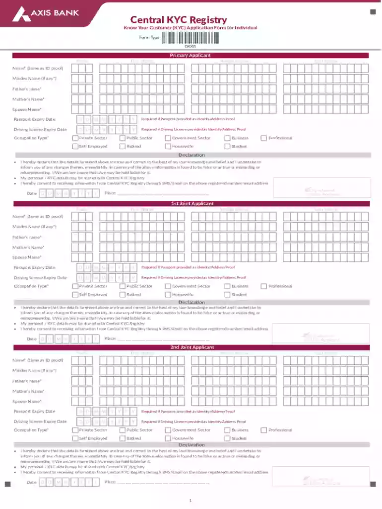 kyc registry form download Preview on Page 1