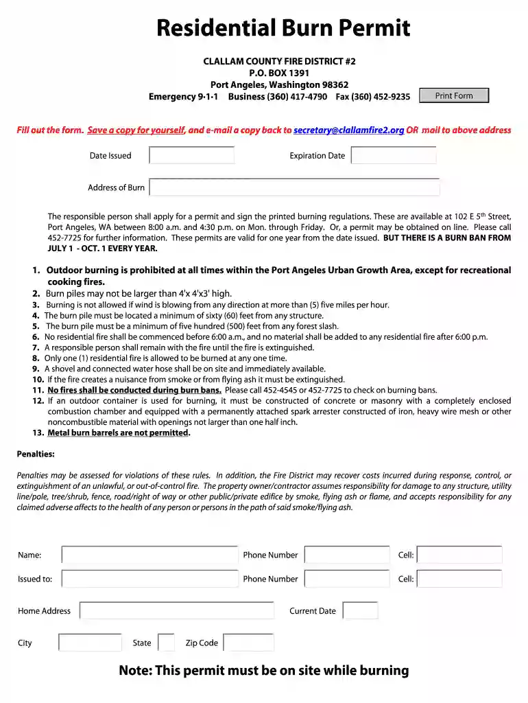 clallam county burn permit Preview on Page 1