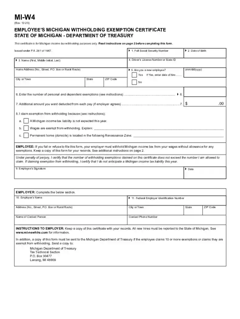 michigan form mi Preview on Page 1