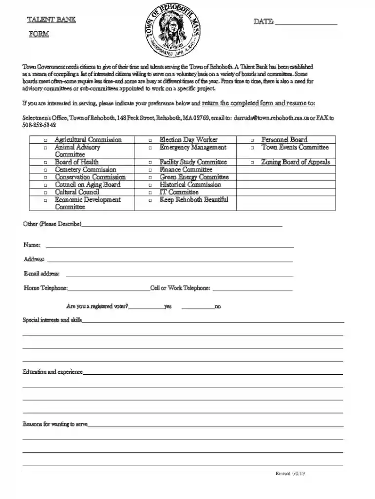 TALENT BANK DATE: FORM Agricultural Commission Election Day Preview on Page 1