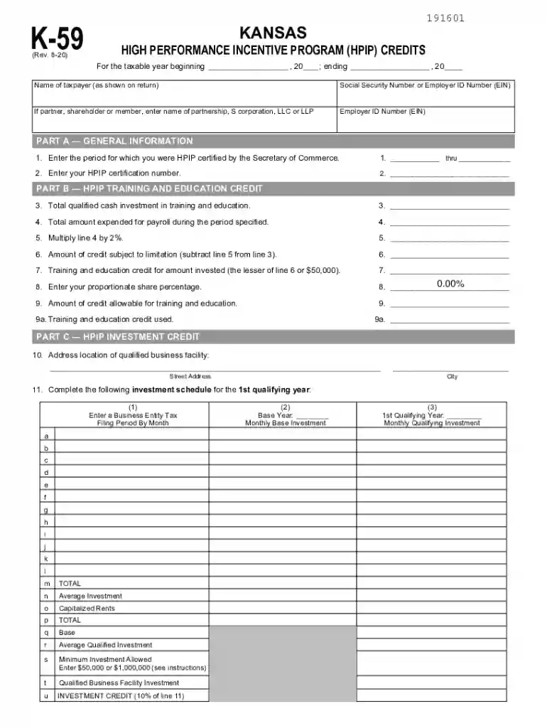 K-59 Kansas High Performance Incentive Program (HPIP ... Preview on Page 1