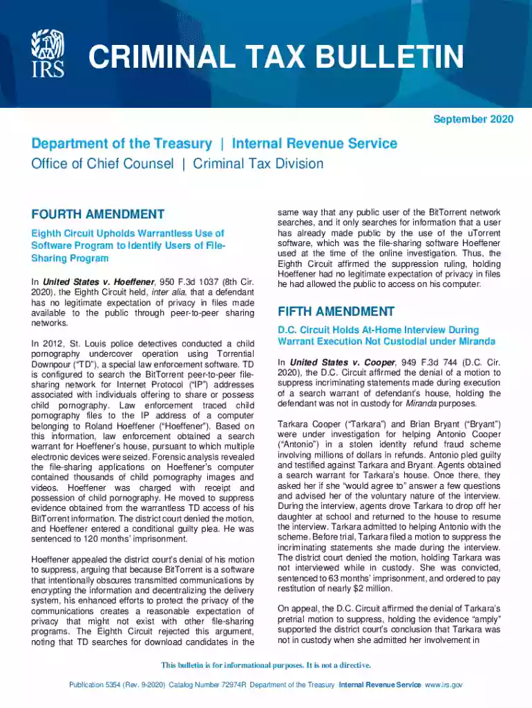 Publication 5354 (Rev. 9-2020) - Internal Revenue Service Preview on Page 1