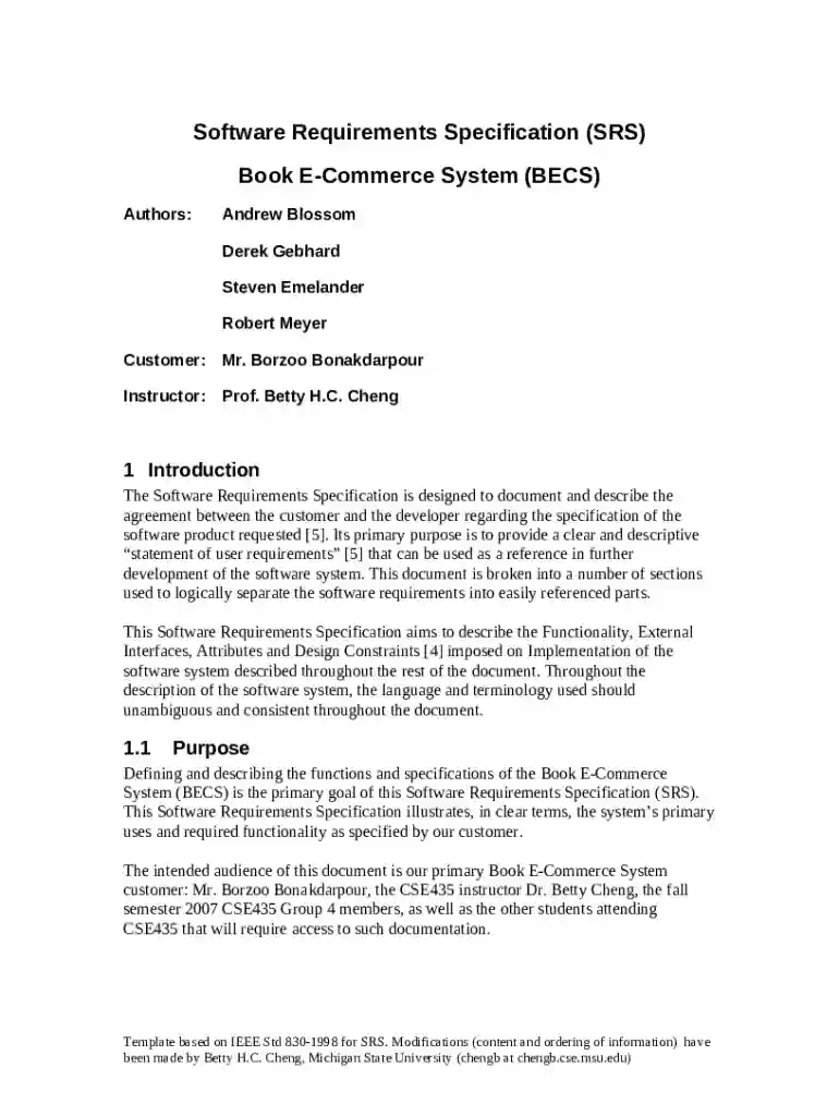 e commerce website requirements document pdf Preview on Page 1