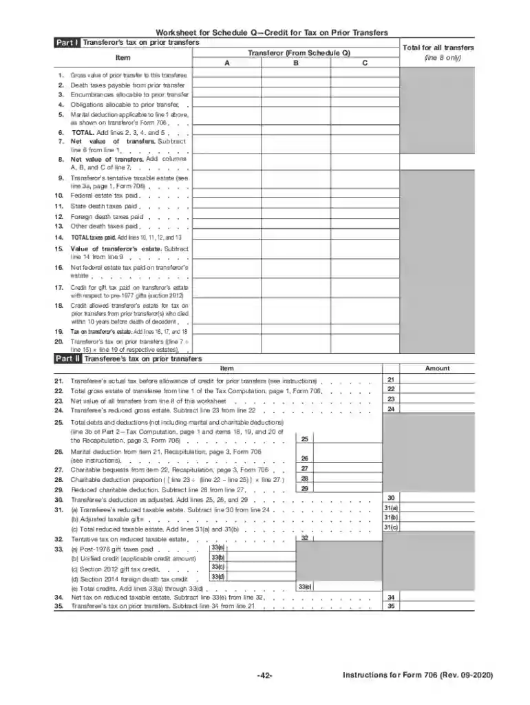 2020 instructions form 706 Preview on Page 1