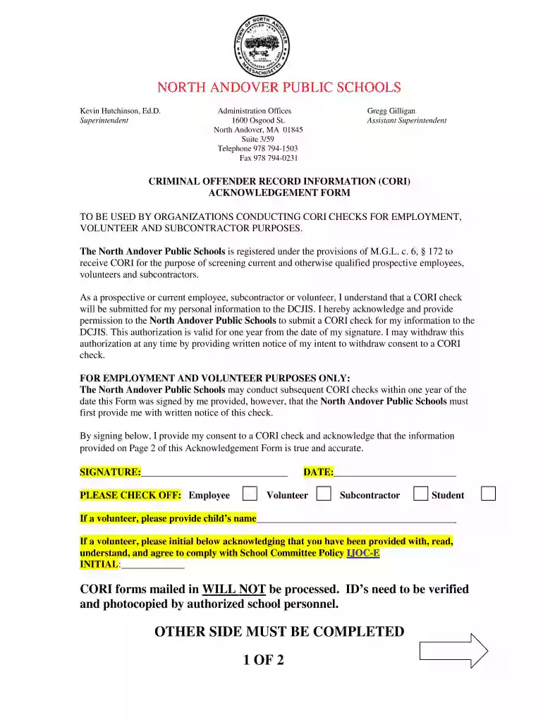 cori form example Preview on Page 1