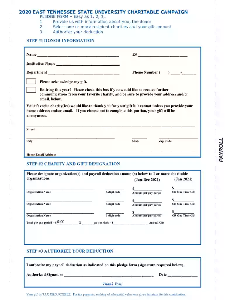 2020 Employee Giving Campaign Booklet - East Tennessee Preview on Page 1