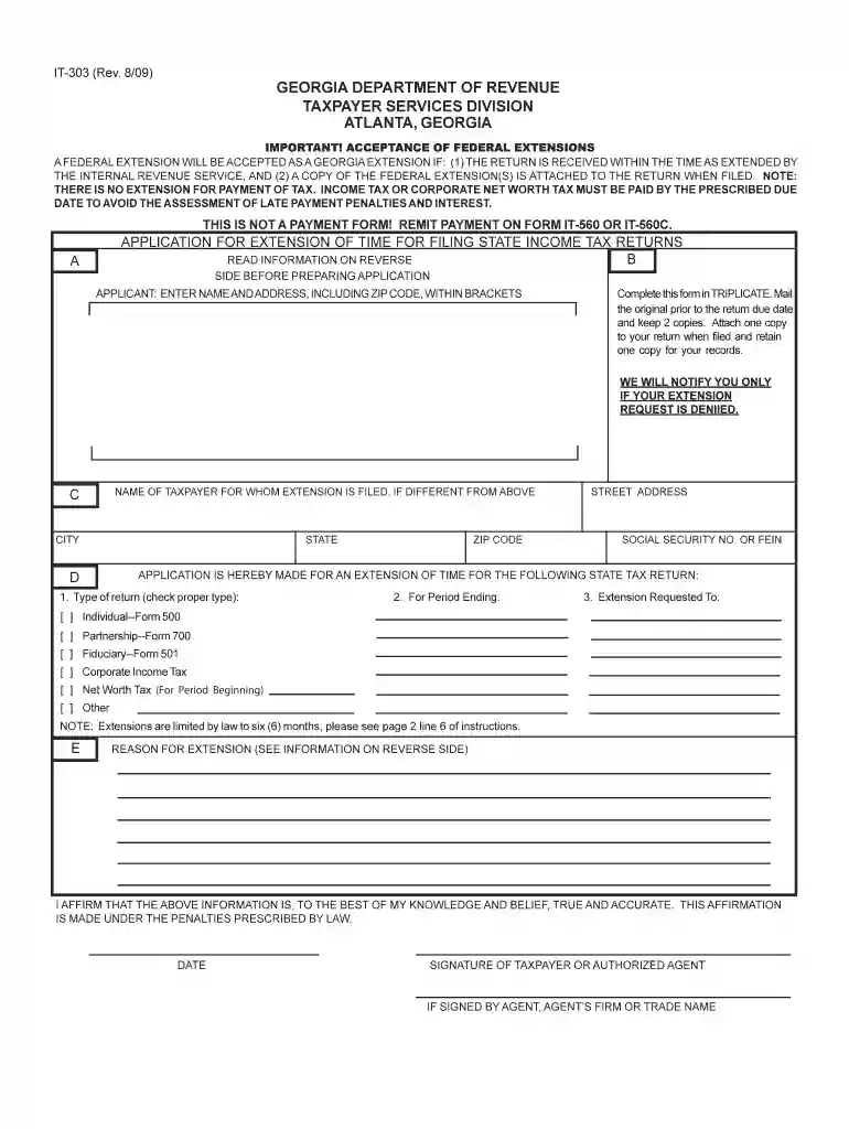 ga it303 online form Preview on Page 1