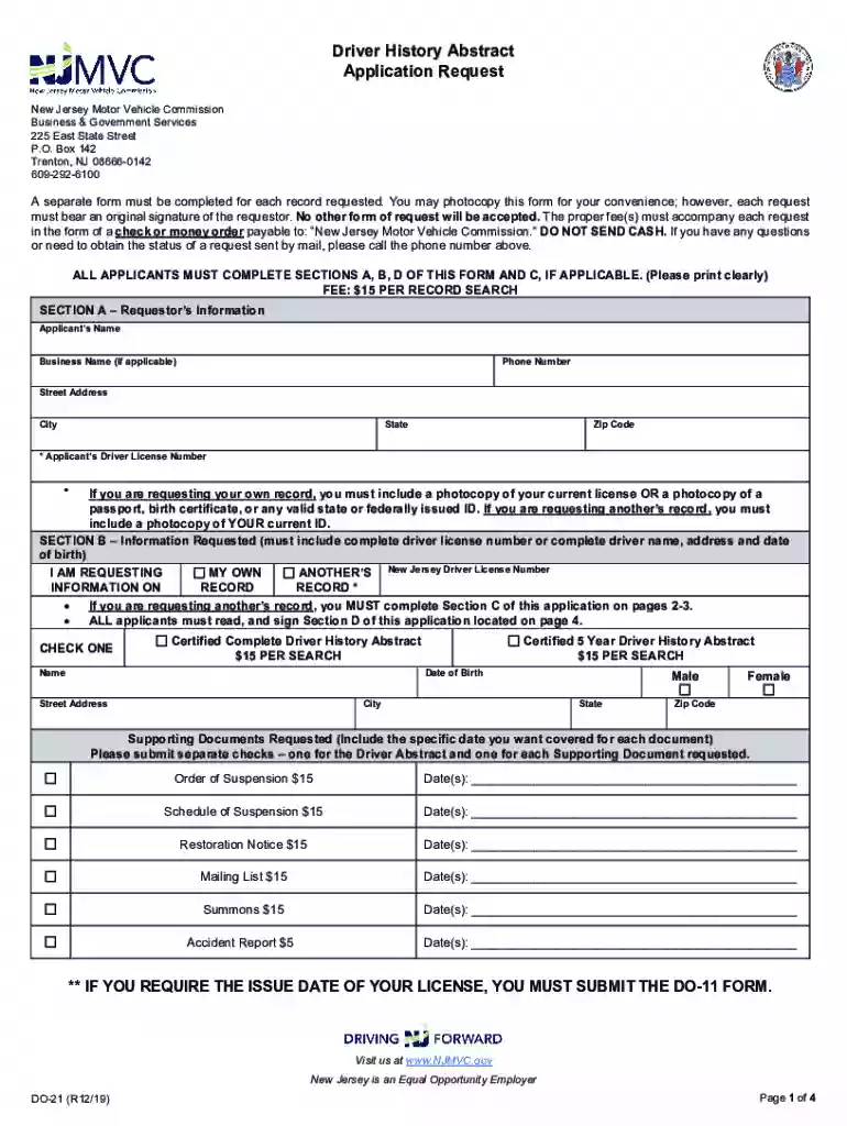 driver records management bureau nj letter Preview on Page 1