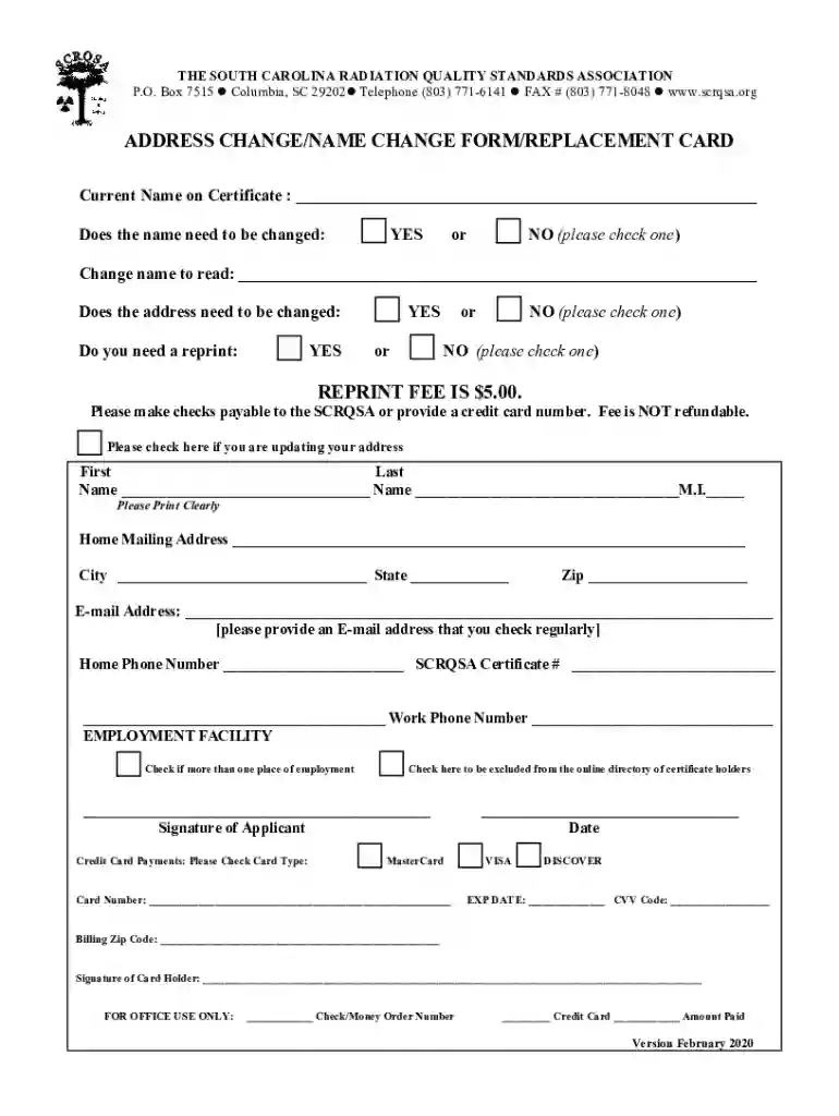 south carolina address change Preview on Page 1