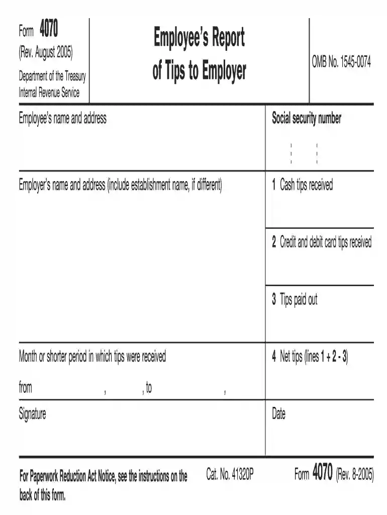 form 4070 Preview on Page 1
