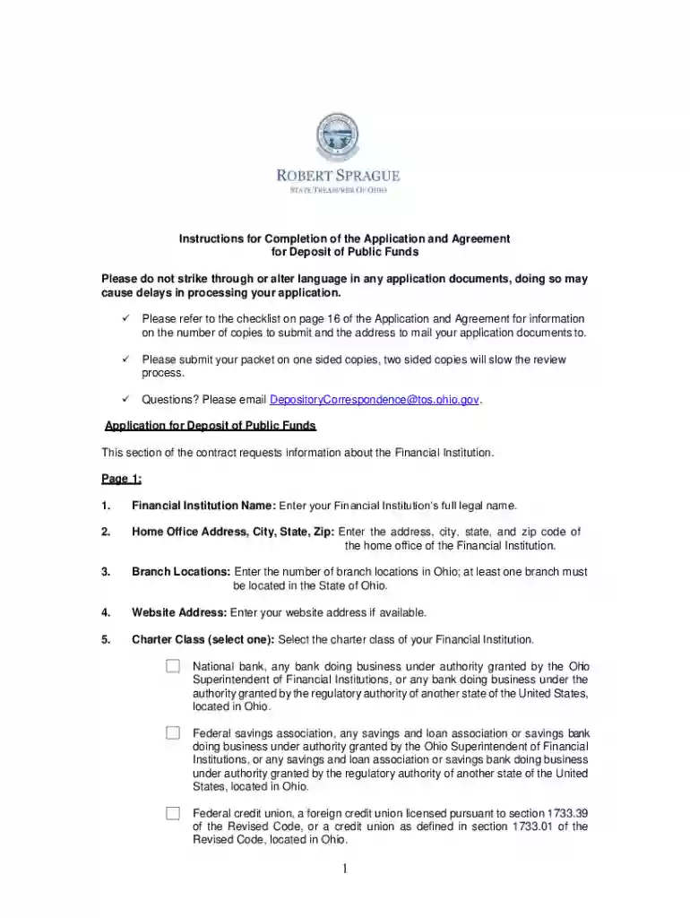 Instructions for Completion of the Application and Preview on Page 1