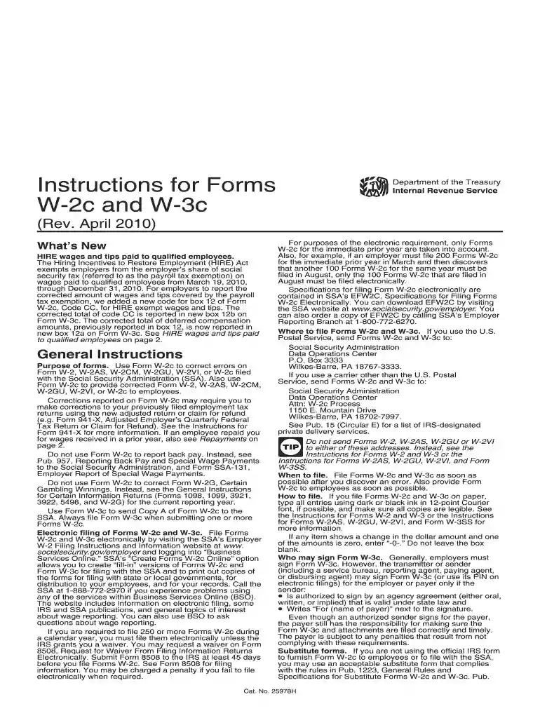 file form w 2c Preview on Page 1