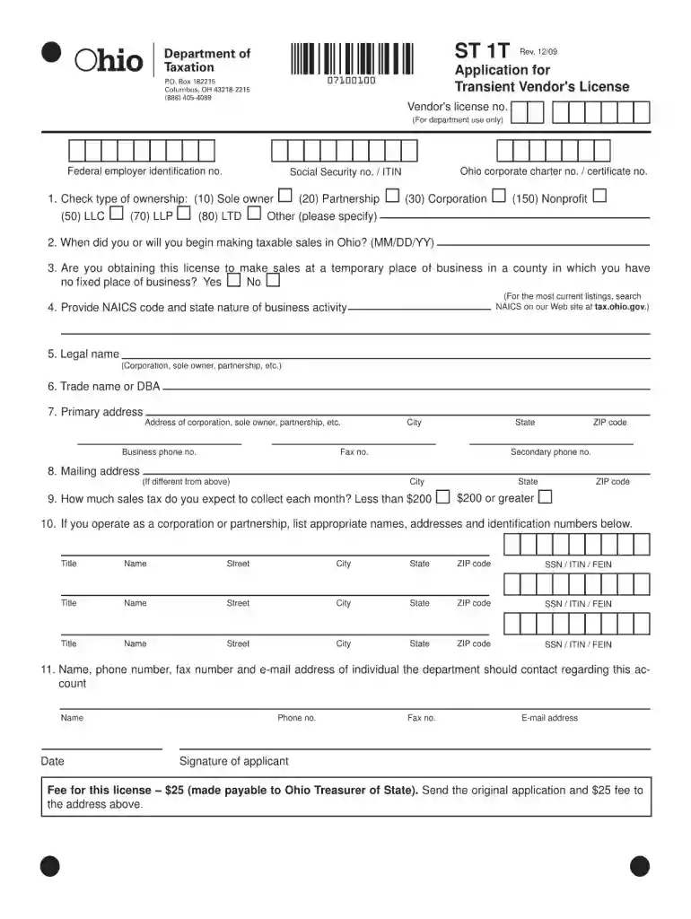 transient vendor license ohio Preview on Page 1