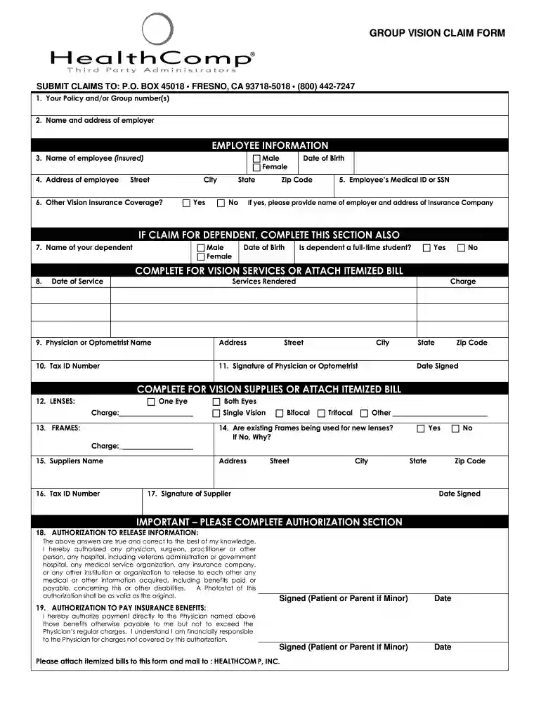 healthcomp provider phone number Preview on Page 1