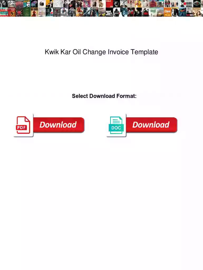 Kwik Kar Oil Change Invoice Template Kwik Kar Oil Change Invoice Template Preview on Page 1