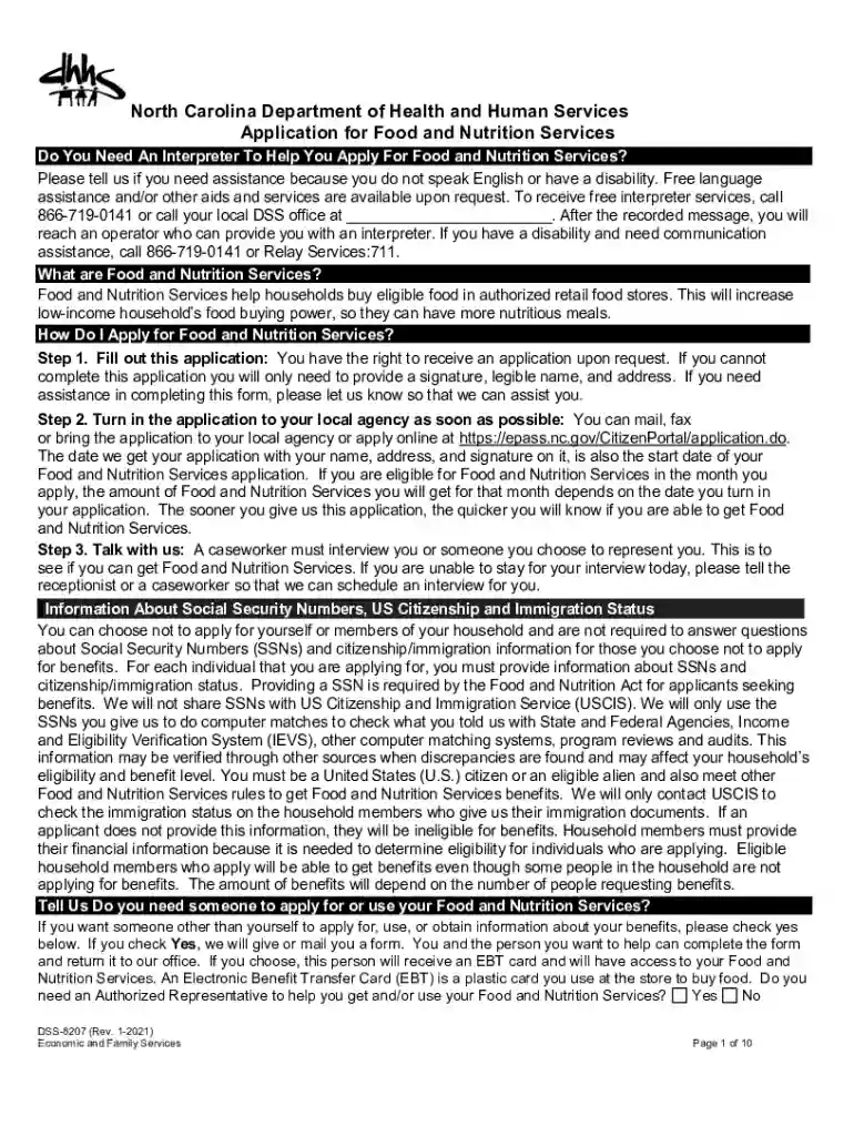 Do You Need An Interpreter To Help You Apply For Food and Nutrition Services Preview on Page 1