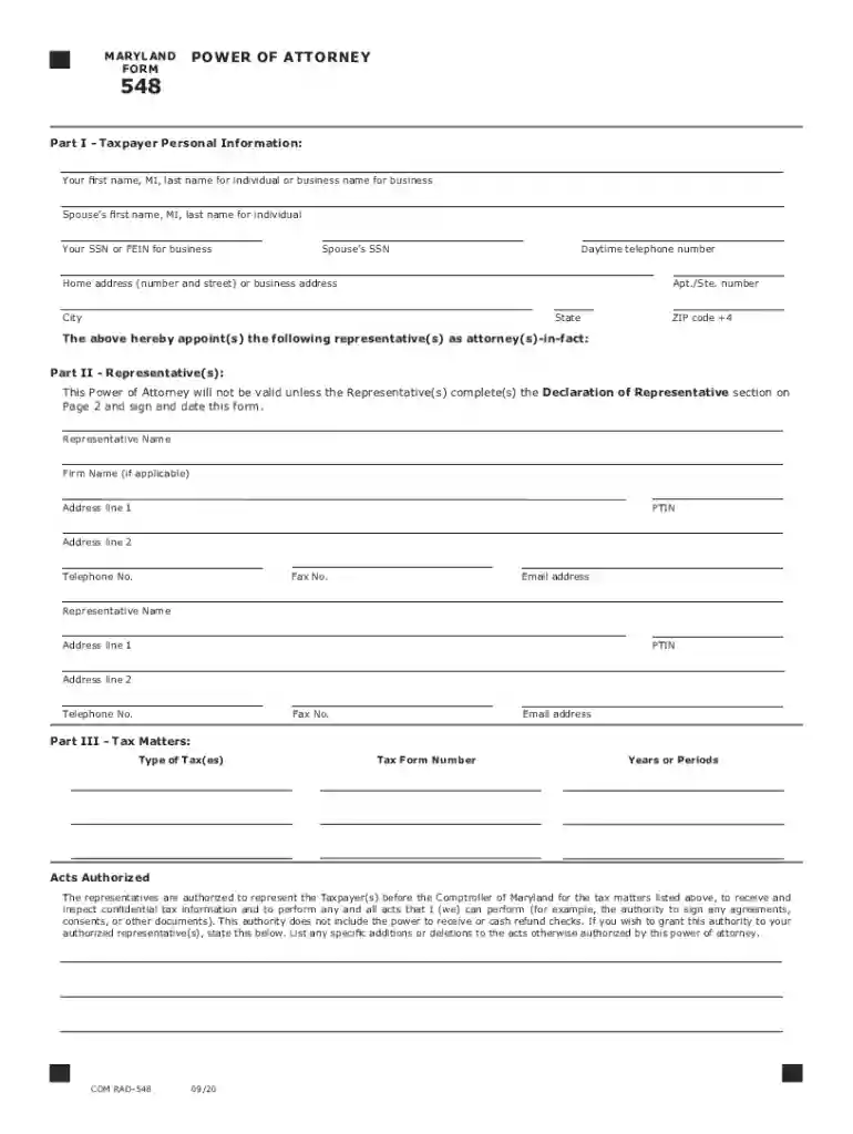form 548 Preview on Page 1