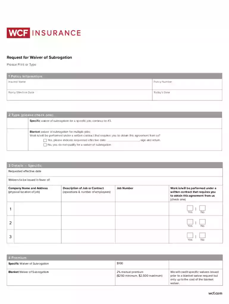 waiver of subrogation Preview on Page 1