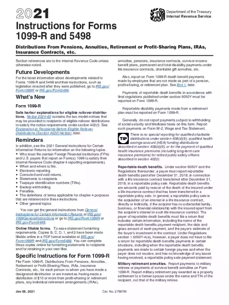1099 r instructions 2021 Preview on Page 1