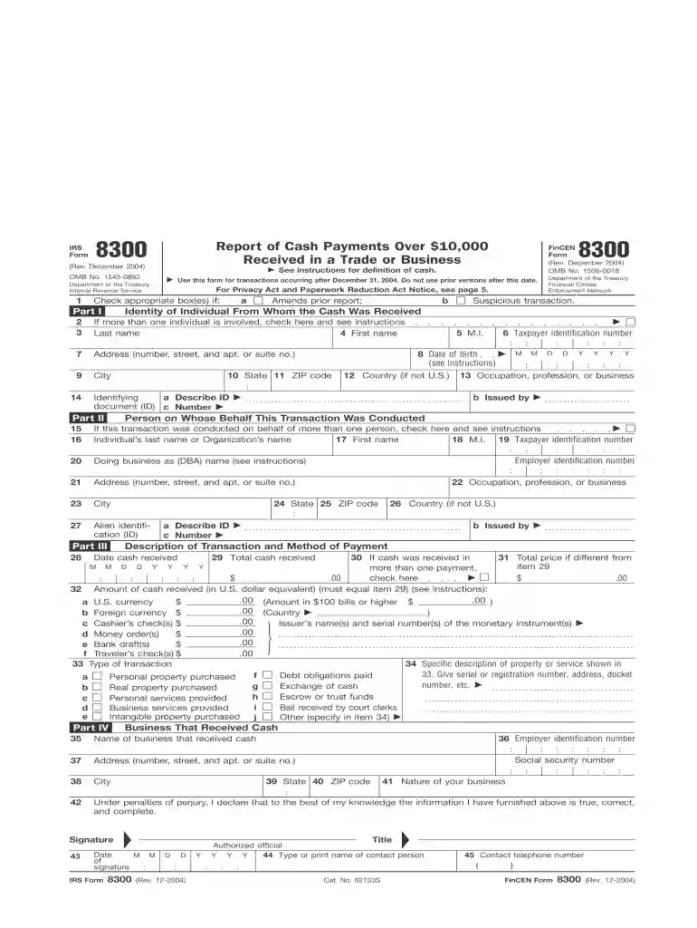 8300 form pdf Preview on Page 1