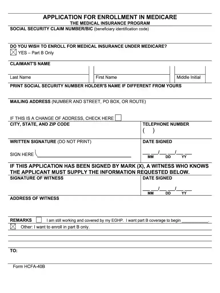 cms 40b form Preview on Page 1
