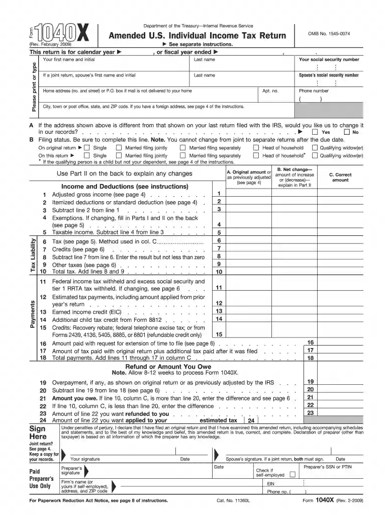 1040x form Preview on Page 1